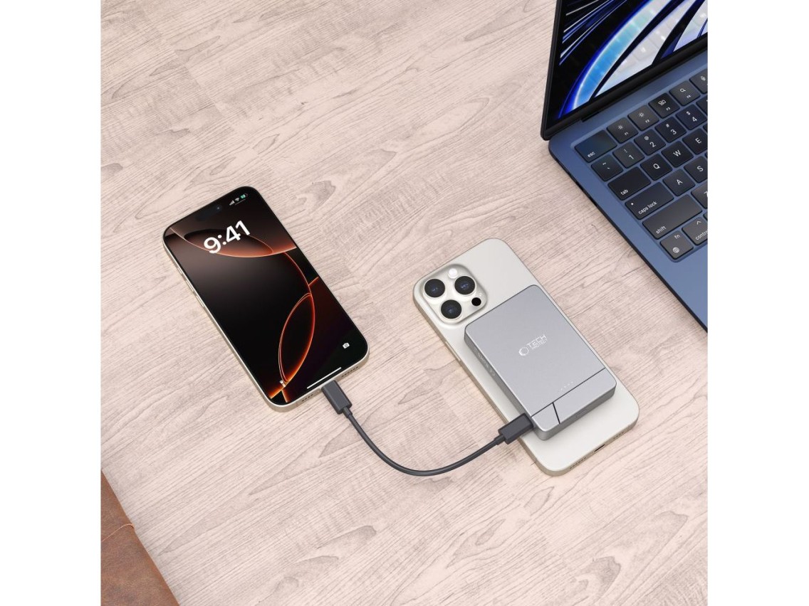Powerbank Tech-Protect PB14 LifeMag MagSafe 5000 mAh - cinza