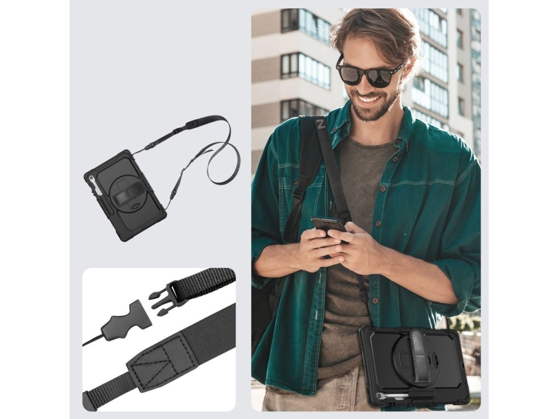 Capa Tech-Protect Solid para Samsung Galaxy Tab S10 FE+ - Preta
