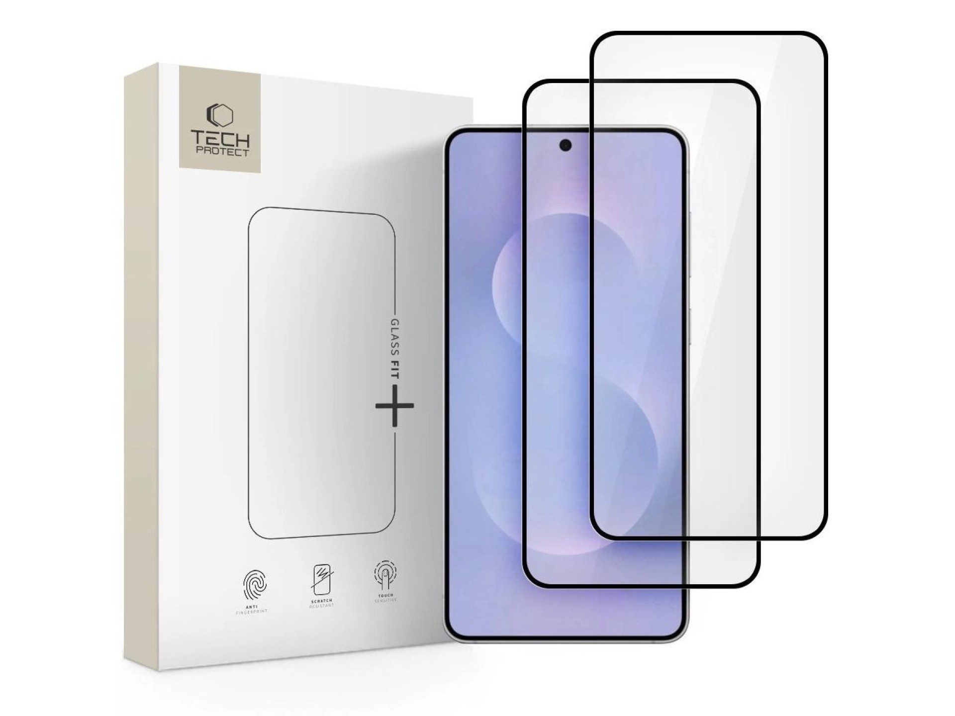 Tech-Protect Glass Fit+ 2-pack tempered glass for Samsung Galaxy S25 Edge - transparent