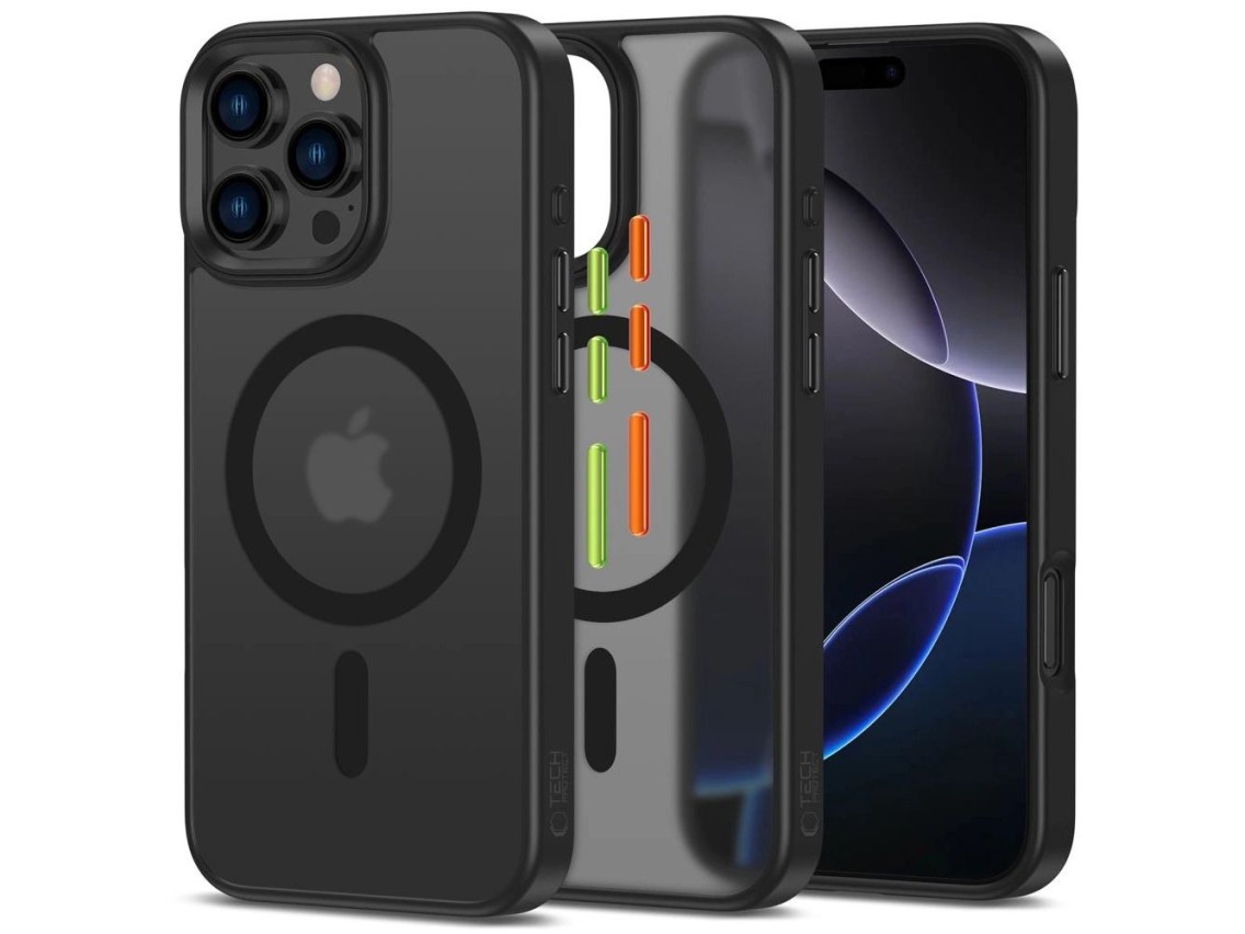 Tech-Protect MagMat Magsafe 3-set iPhone 16 Pro Max Case - Matte Black