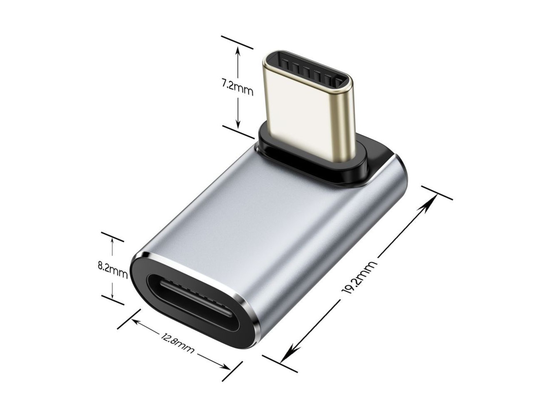 Adaptador USB-C angular Tech-Protect Ultraboost AA02 - Cinza