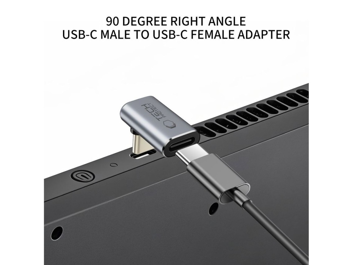 Adaptador USB-C angular Tech-Protect Ultraboost AA02 - Cinza