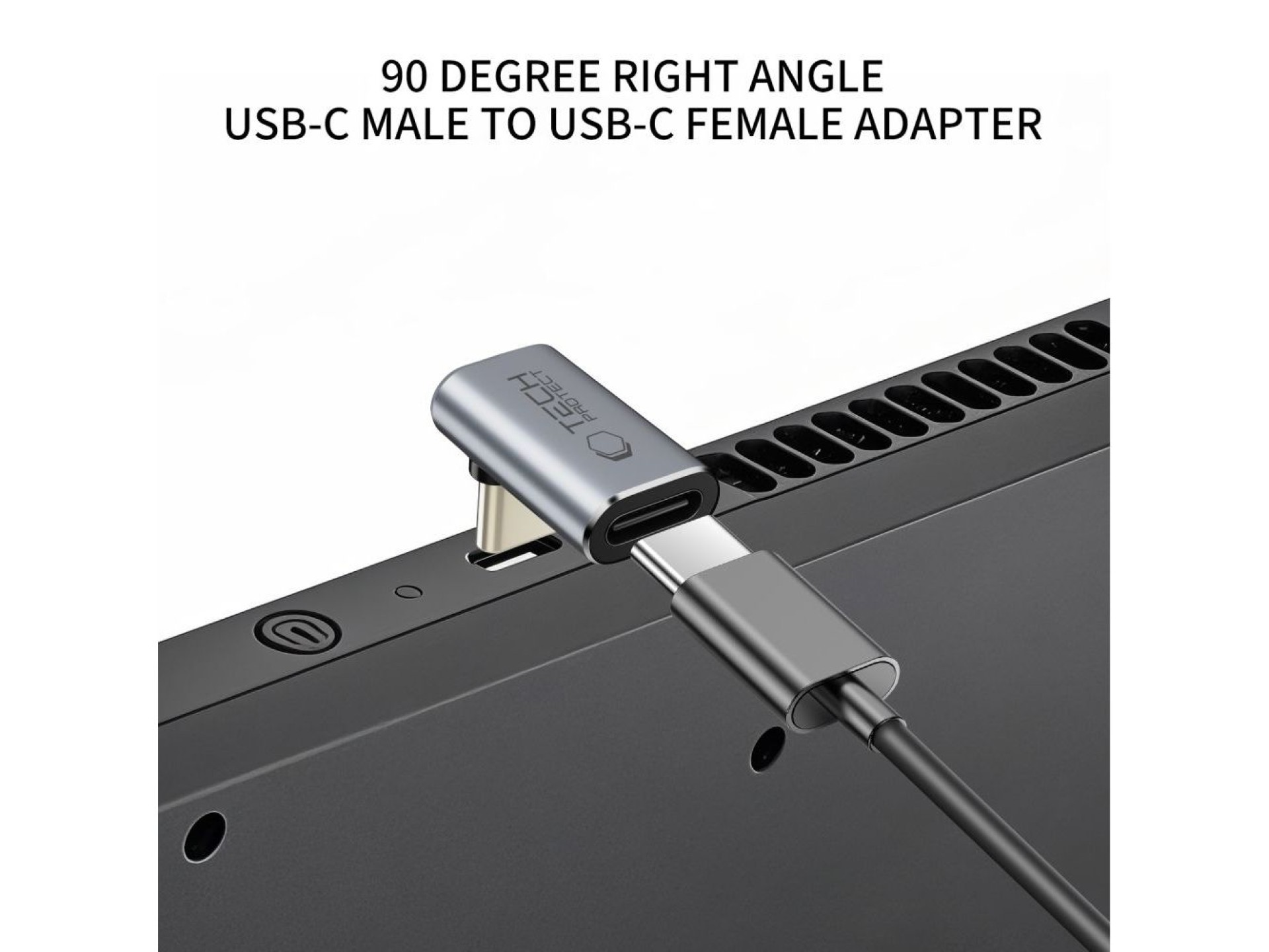 Adaptador USB-C angular Tech-Protect Ultraboost AA02 - Cinza