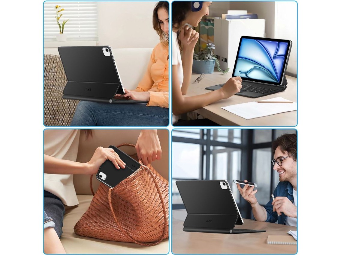 Capa magnética Tech-Protect Smartcase com teclado para iPad Air 10.9” 2020/2022 / iPad Air 11” 2024/