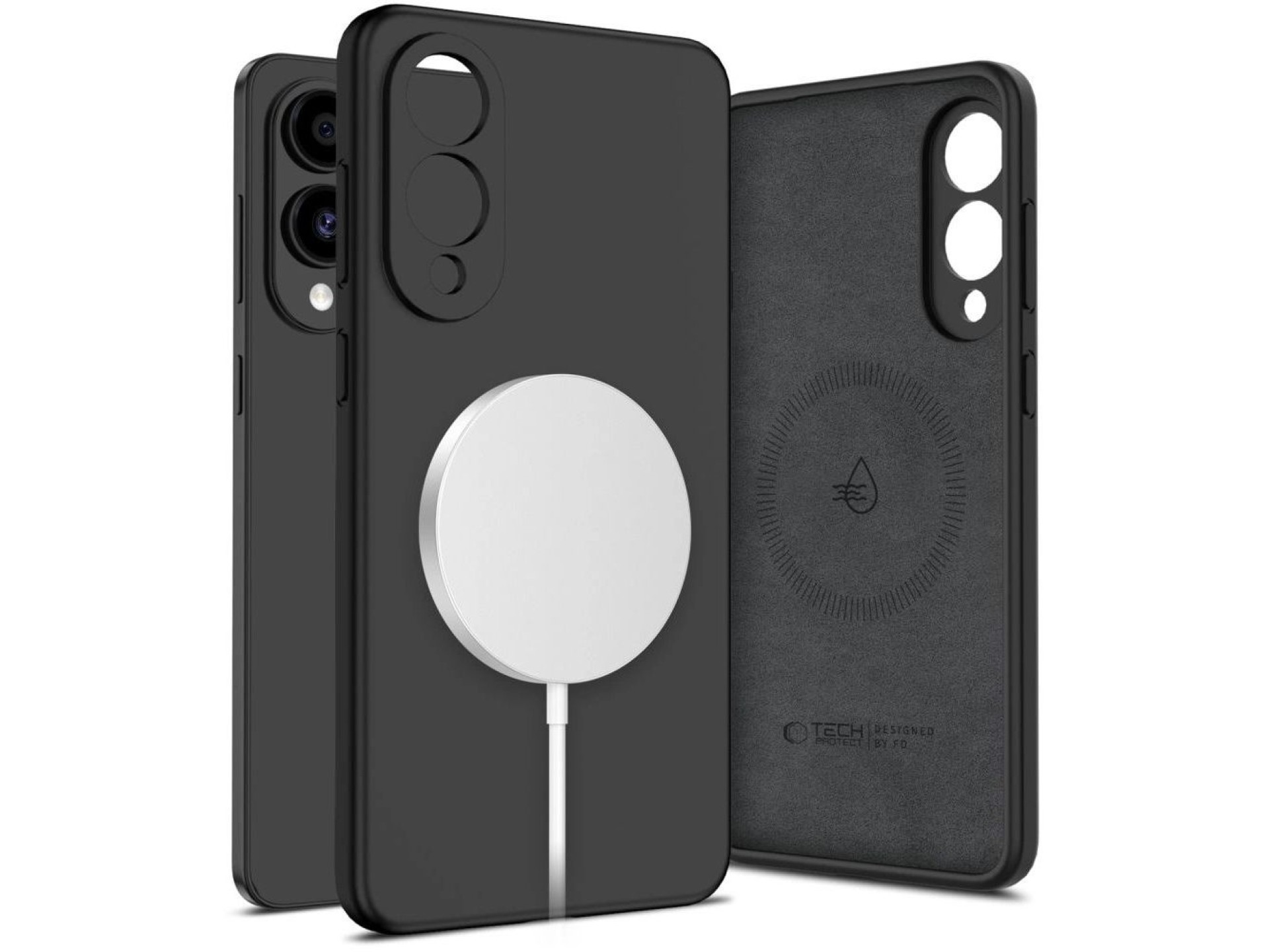 Tech-Protect Liquid Silicone MagSafe case for Samsung Galaxy S25 Edge - black