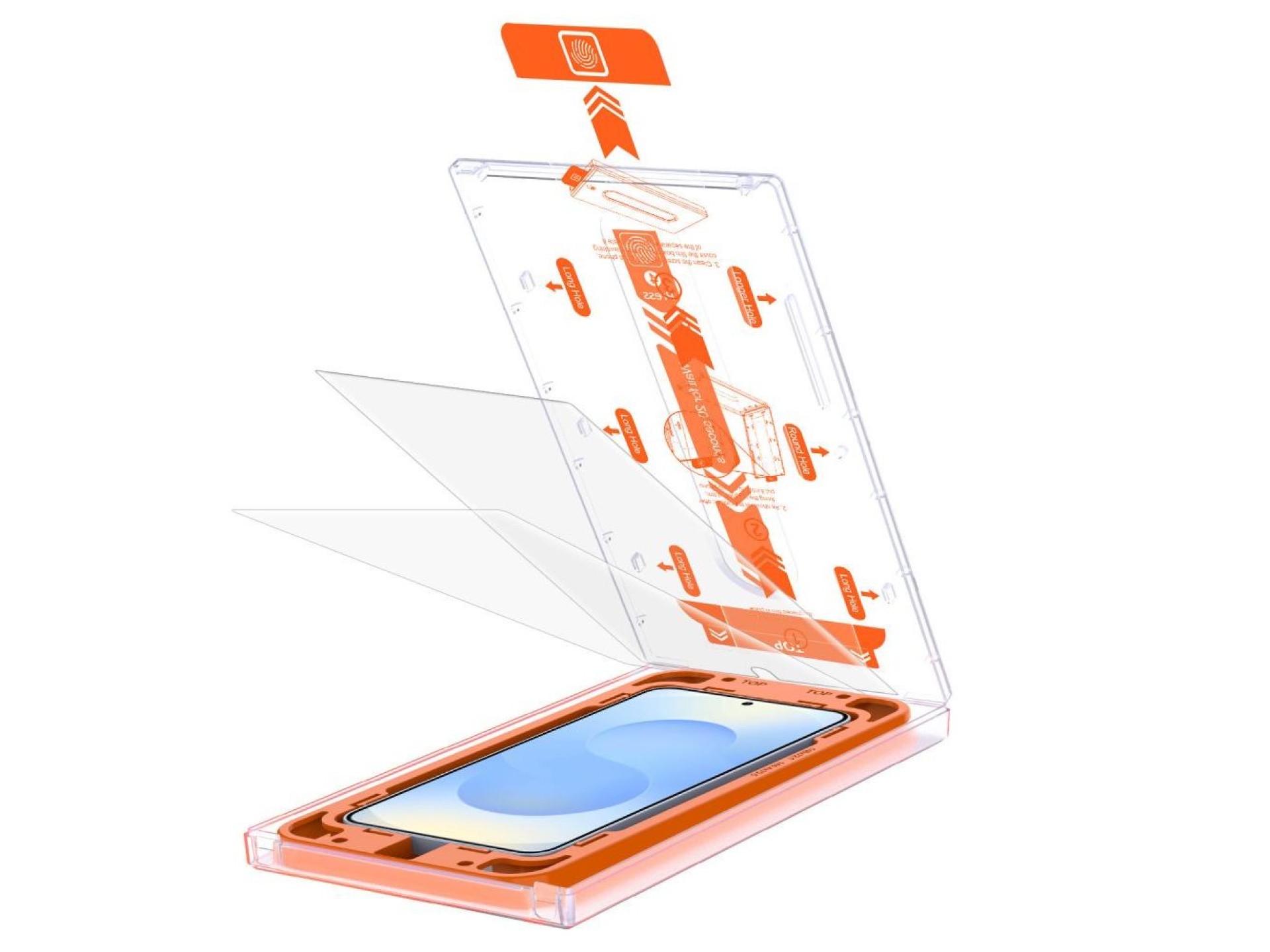 Protector de pantalla de vidrio templado Tech-Protect Quick Set+ para Samsung Galaxy S25 - Transpare
