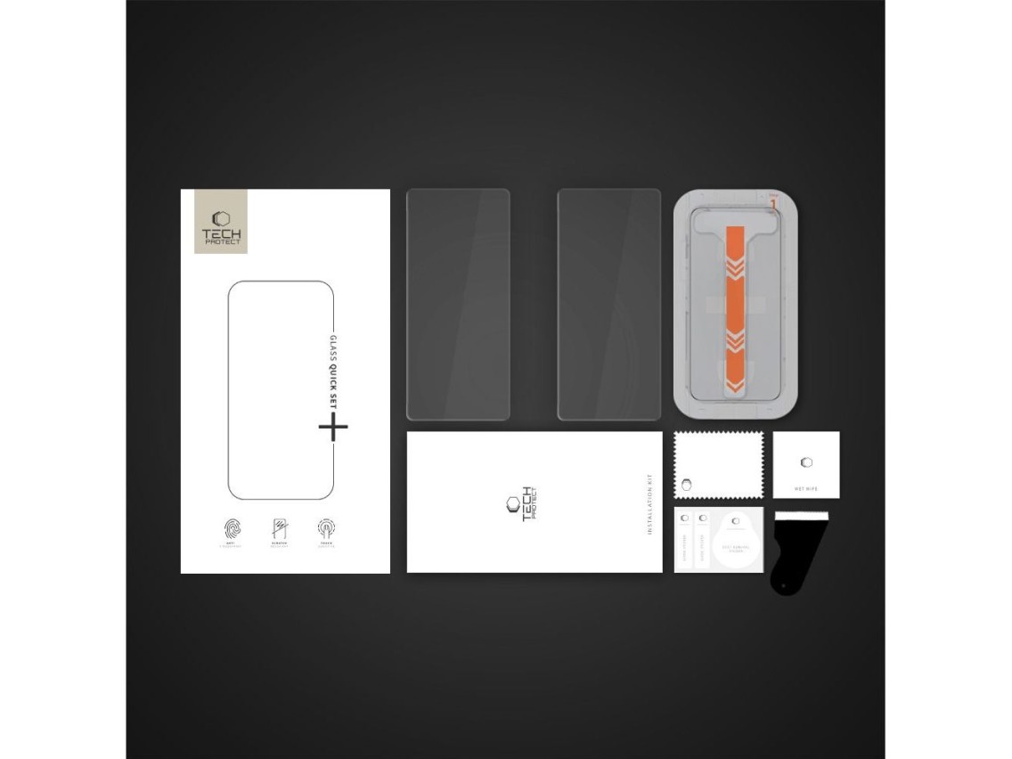 Tech-Protect Quick Set+ Tempered Glass for Samsung Galaxy S25+ - Transparent