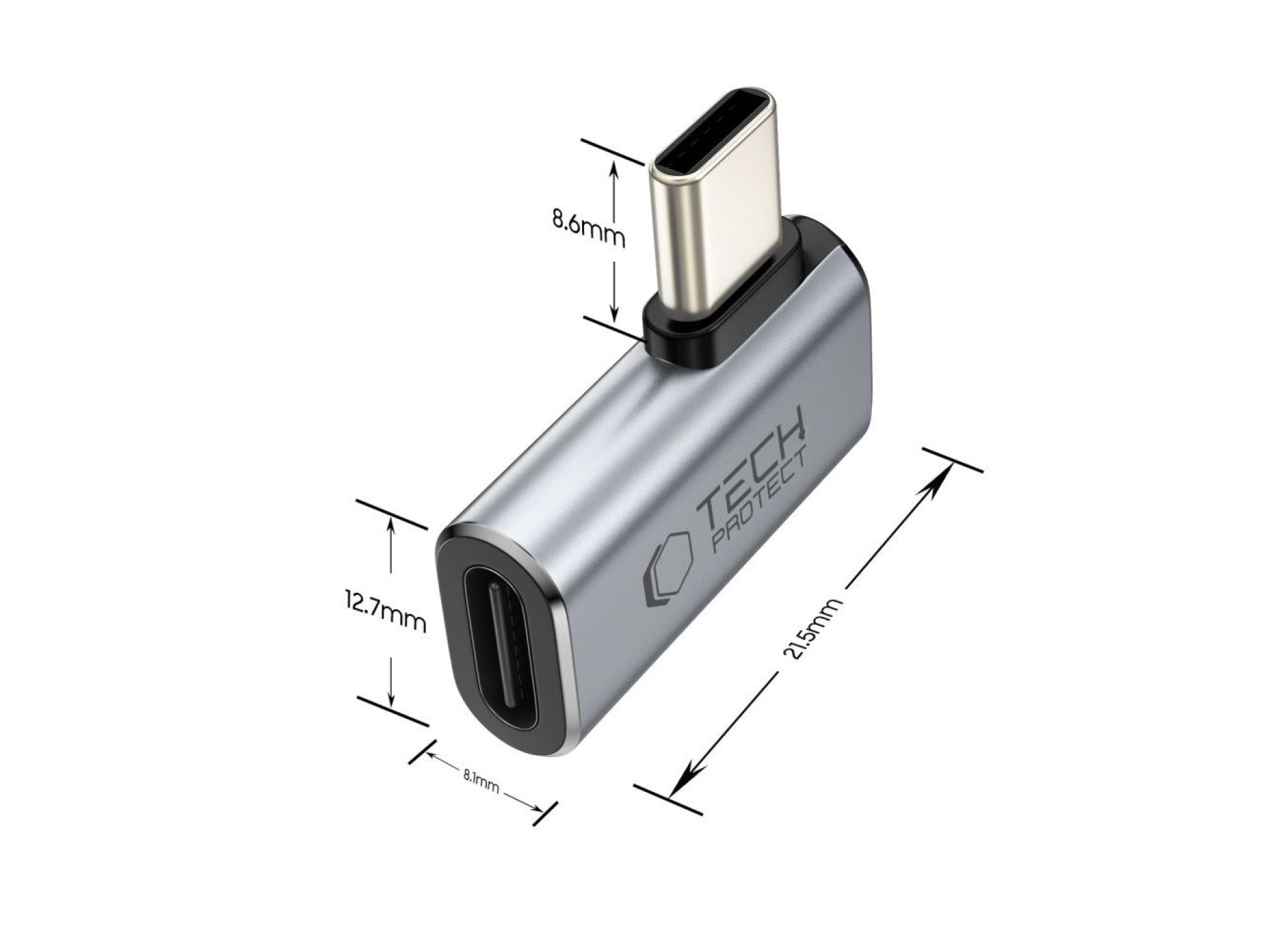 Adaptador USB-C en ángulo Tech-Protect Ultraboost AA01 - Gris