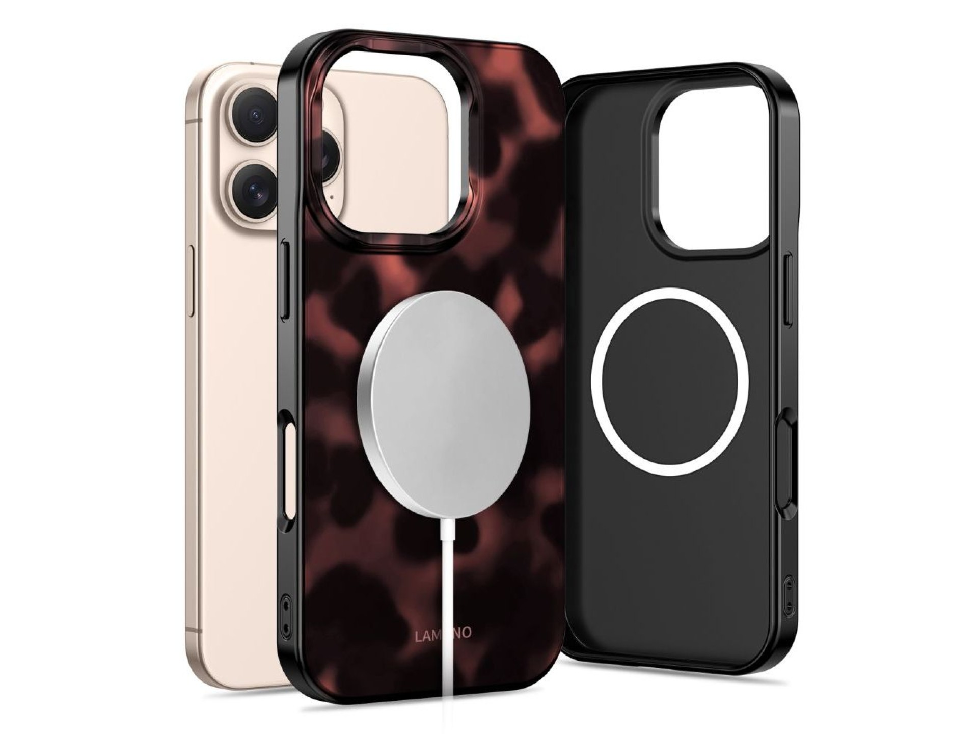 Funda Tech-Protect Lamano MagSafe para iPhone 16 Pro - negra y roja