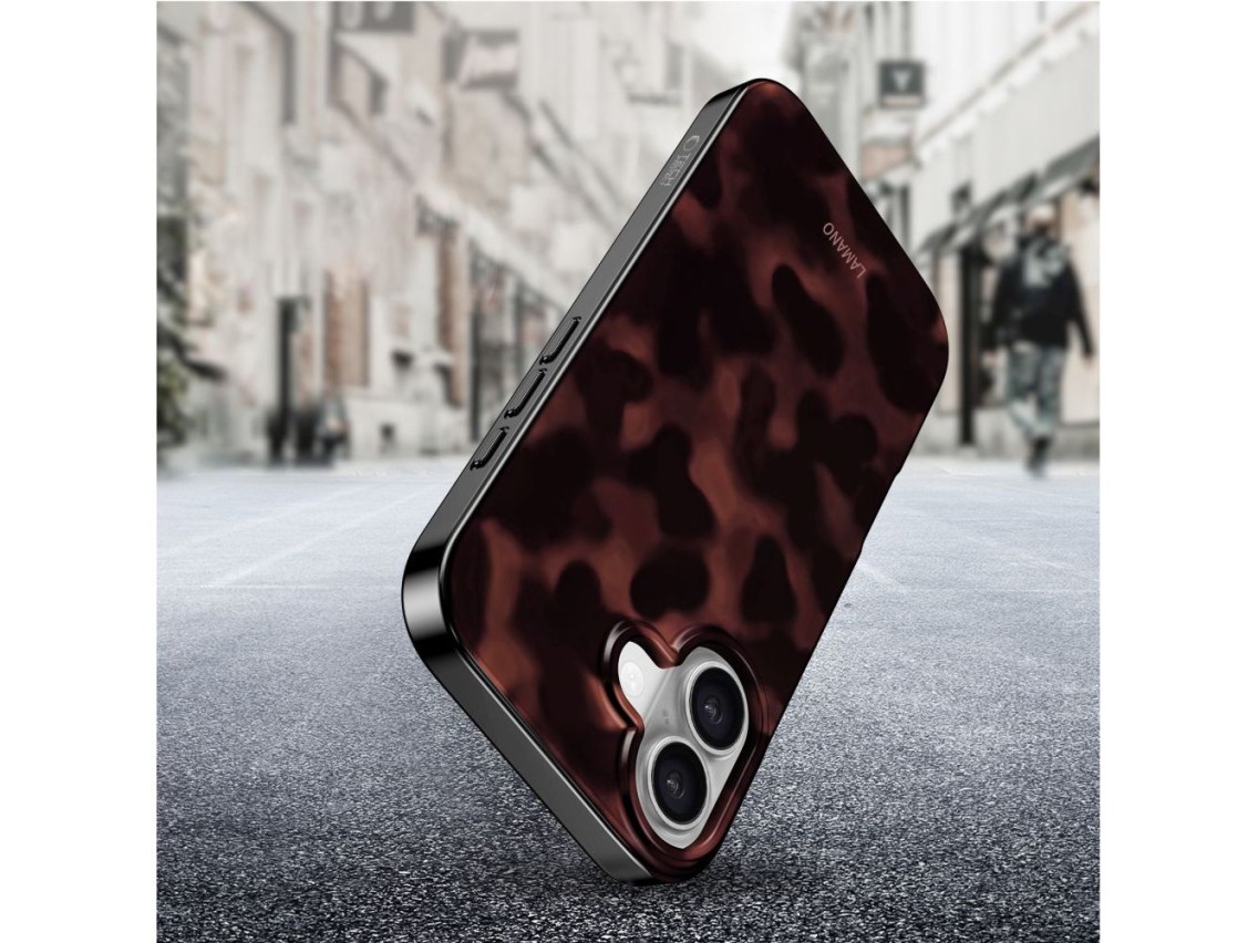 Capa Tech-Protect Lamano MagSafe para iPhone 16 - preta e vermelha