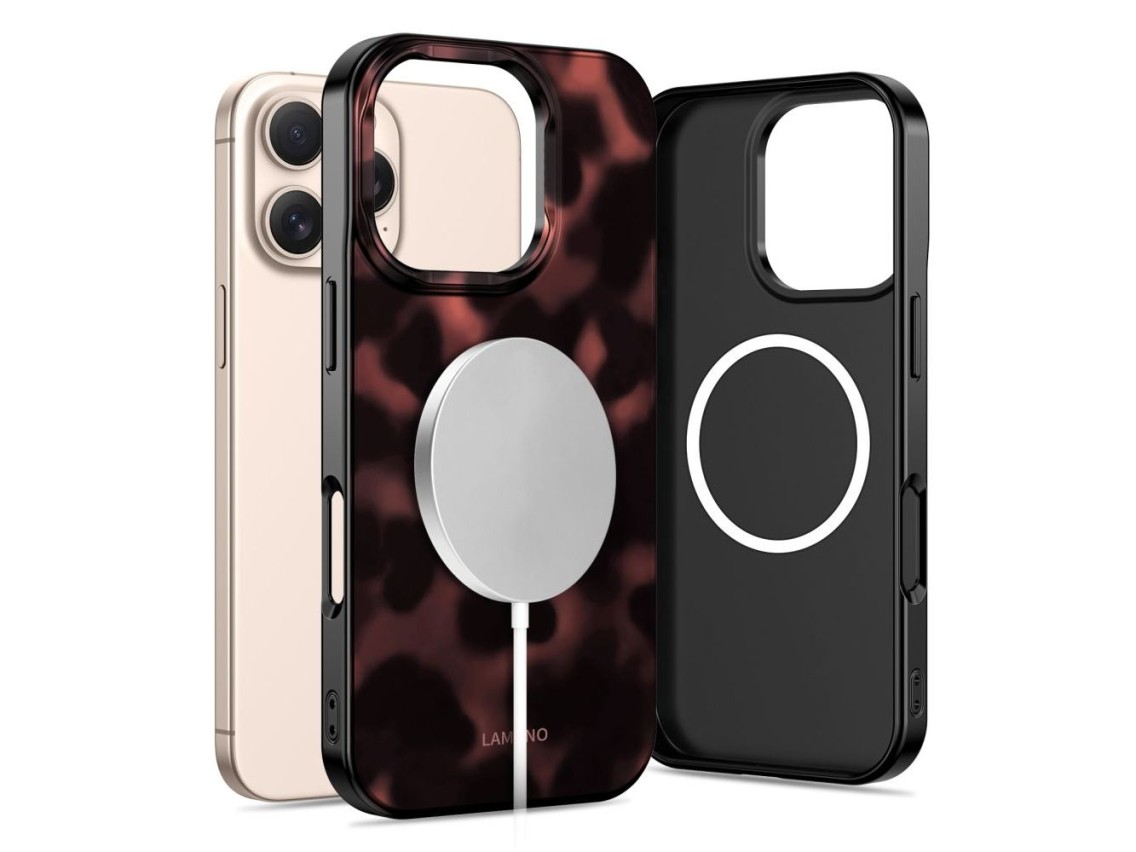 Funda Tech-Protect Lamano MagSafe para iPhone 16 Pro - negra y roja