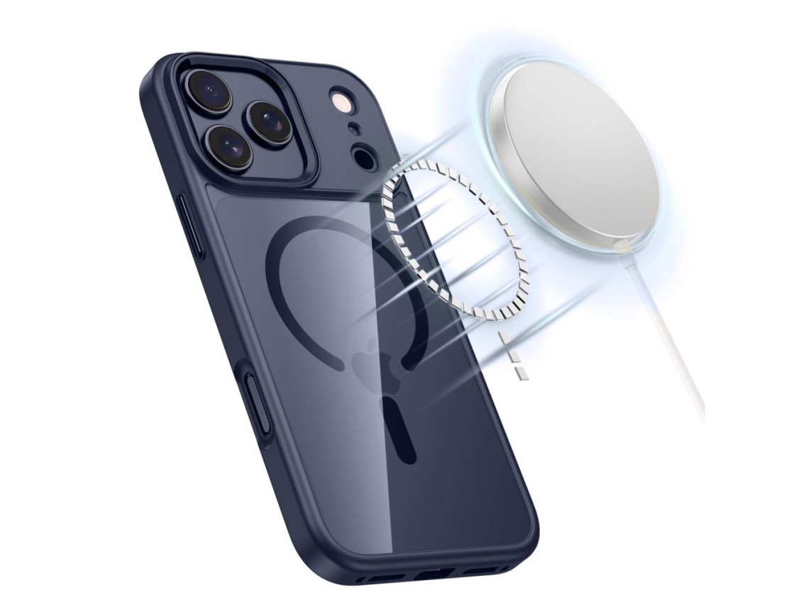 Tech-Protect MagMat MagSafe Case for iPhone 17 Pro - Transparent Navy Blue