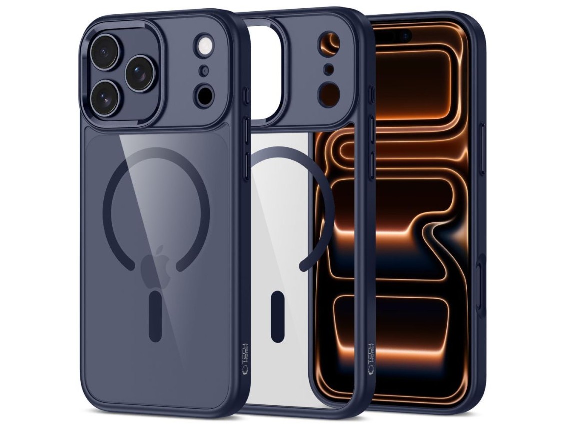 Tech-Protect MagMat MagSafe Case for iPhone 17 Pro - Transparent Navy Blue