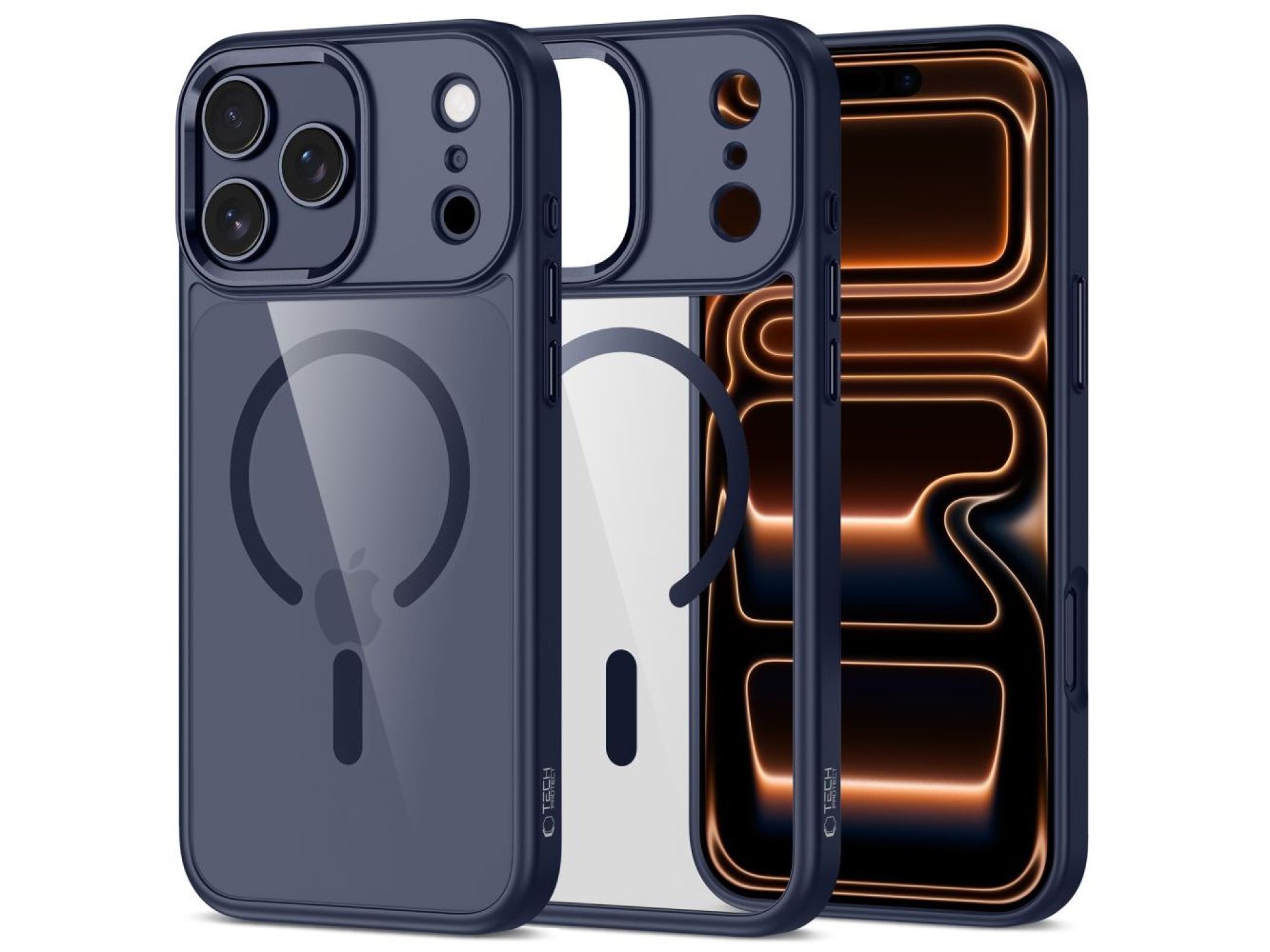 Tech-Protect MagMat MagSafe Case for iPhone 17 Pro - Transparent Navy Blue