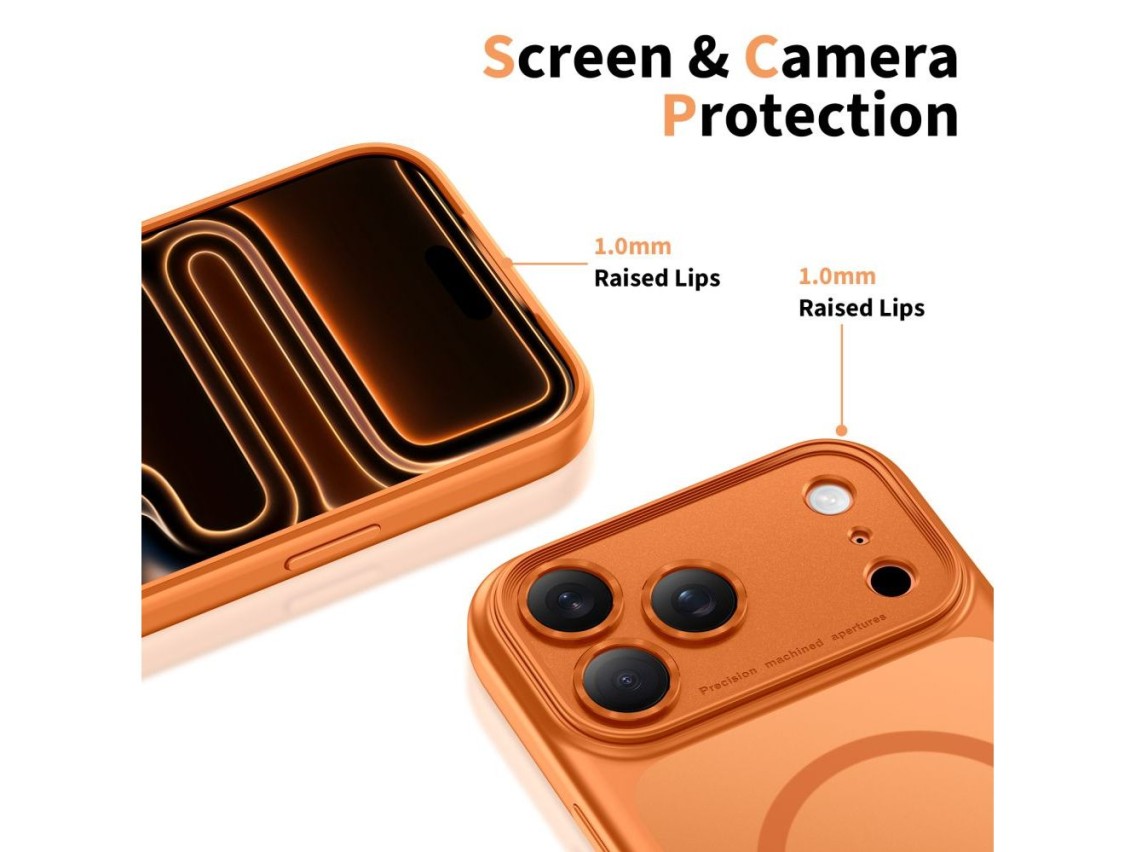 Capa Tech-Protect Magpeak MagSafe CC para iPhone 17 Pro - Laranja