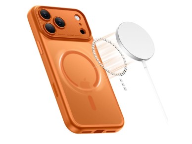 Tech-Protect Magpeak Magsafe CC Case for iPhone 17 Pro Max - Matte Orange