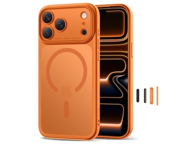 Tech-Protect Magpeak Magsafe CC Case for iPhone 17 Pro Max - Matte Orange