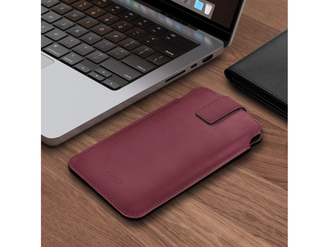 Capa Tech-Protect SM65 para smartphones de 6,0 a 6,9 polegadas - cor bordô