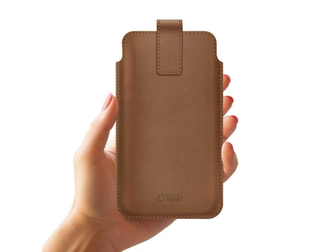Capa Tech-Protect SM65 para smartphones de 6,0 a 6,9 polegadas - marrom