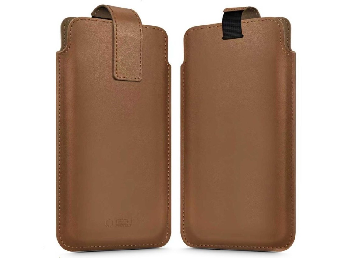 Capa Tech-Protect SM65 para smartphones de 6,0 a 6,9 polegadas - marrom