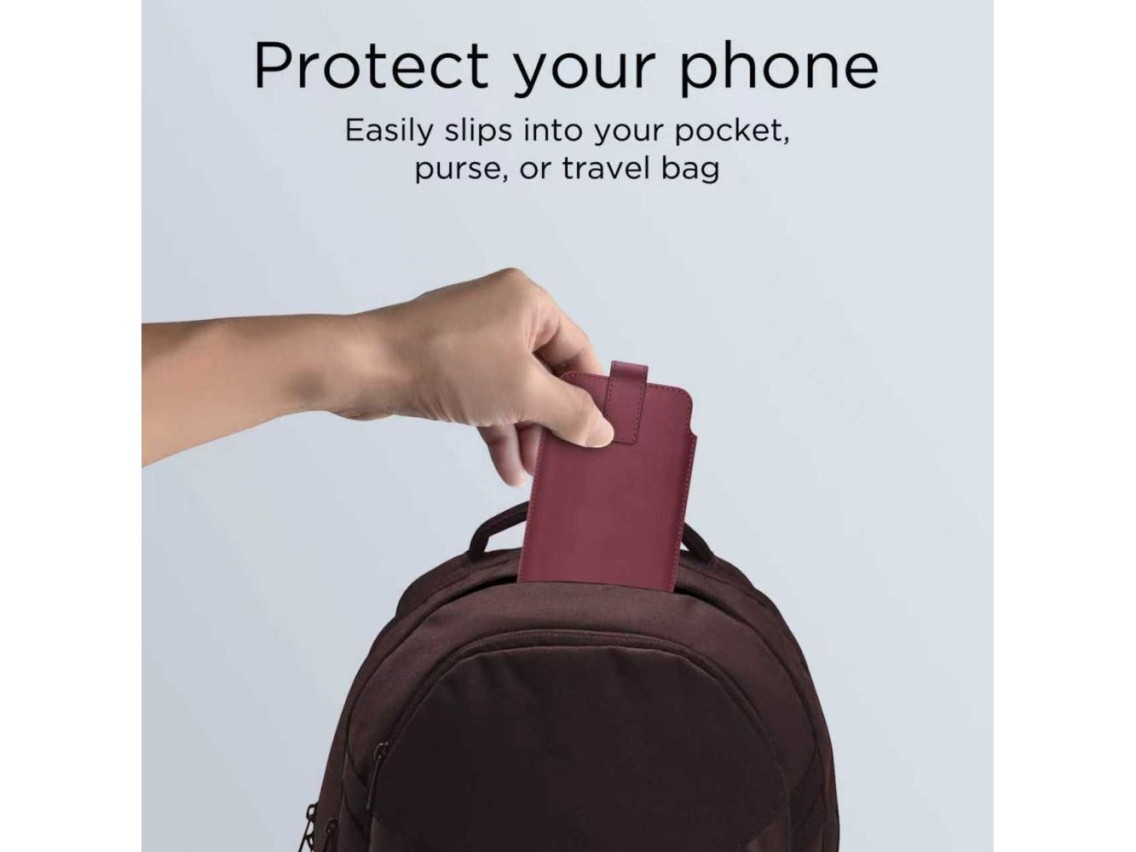 Capa Tech-Protect SM65 para smartphones de 6,0 a 6,9 polegadas - cor bordô
