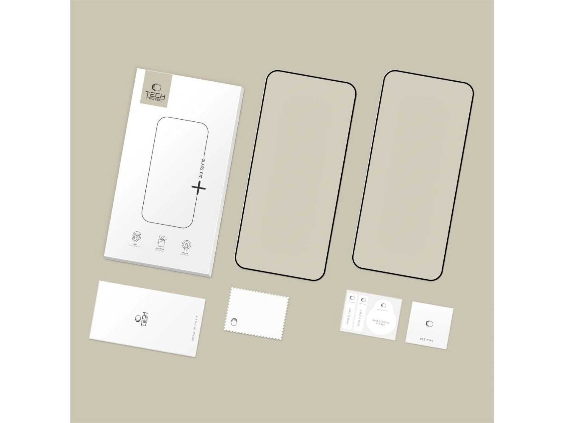 Kit com 2 películas de vidro temperado Tech-Protect Glass Fit+ para Xiaomi Redmi 15C 173 mm / Poco C
