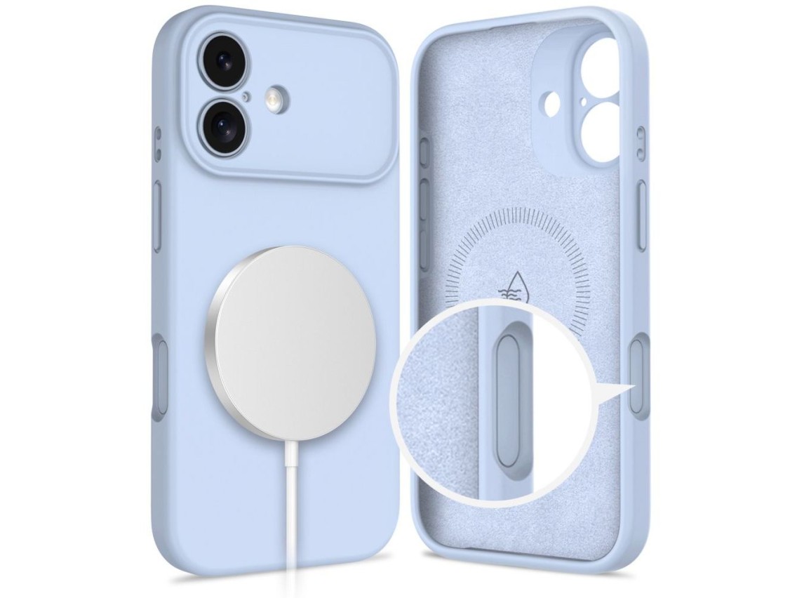Funda de silicona Tech-Protect MagSafe para iPhone 17 - Azul