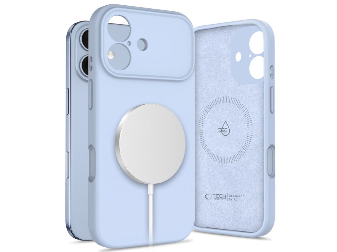 Funda de silicona Tech-Protect MagSafe para iPhone 17 - Azul