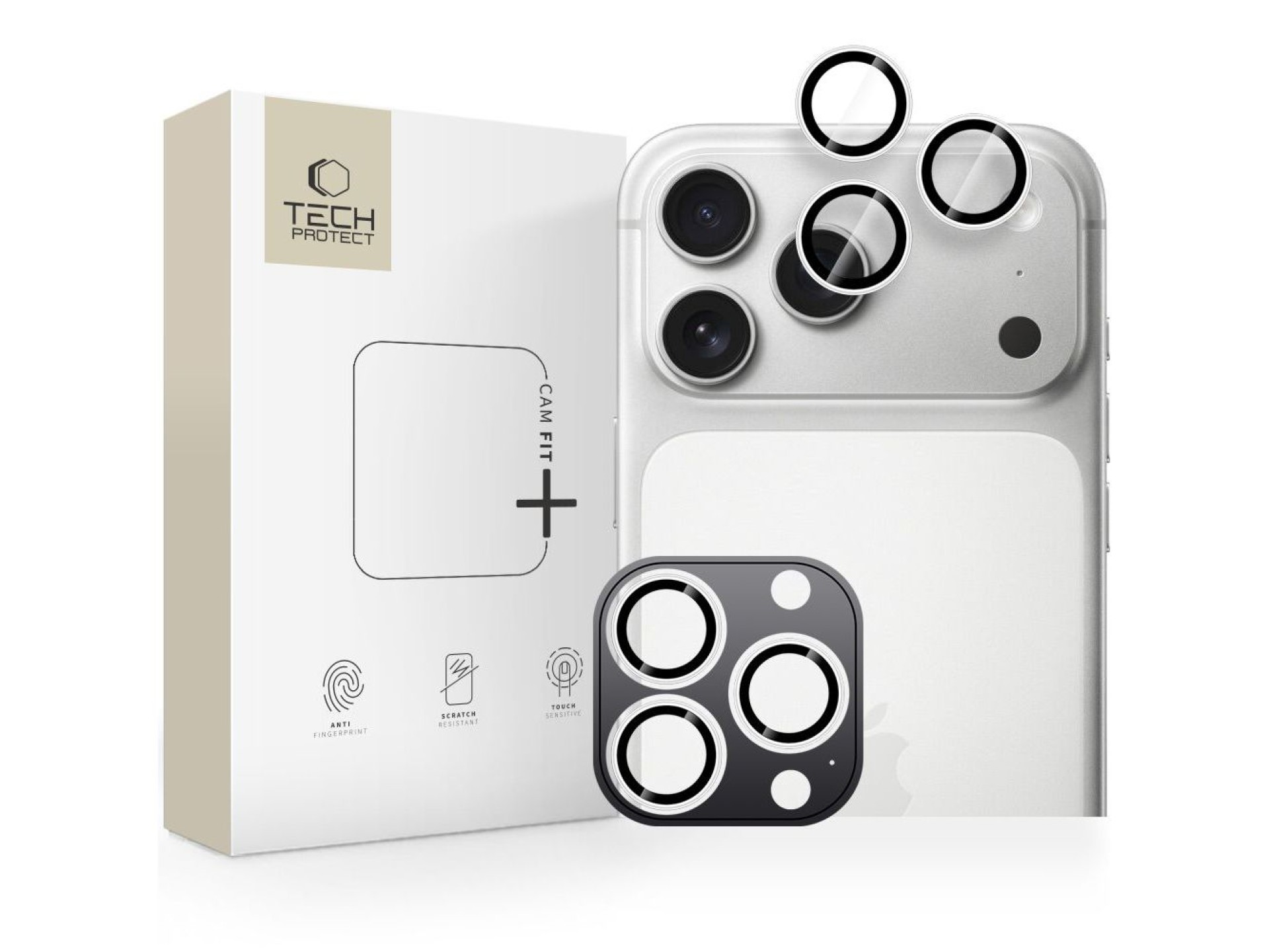 Capa protetora para câmera Tech-Protect Camring Fit+ para iPhone 14 Pro / Max / 15 Pro / Max / 16 Pr