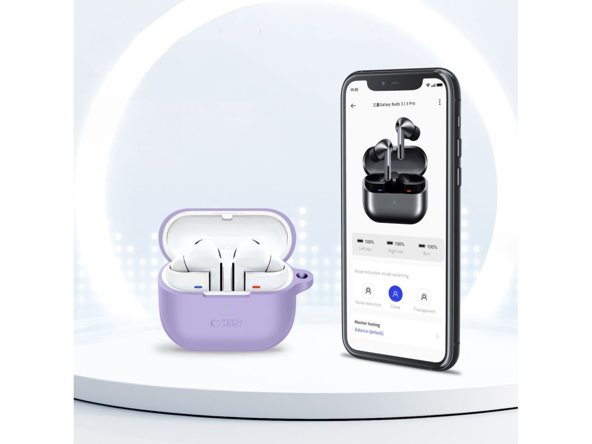 Tech-Protect Silicone Hook Case for Samsung Galaxy Buds 3 / 3 FE / 3 Pro - Purple