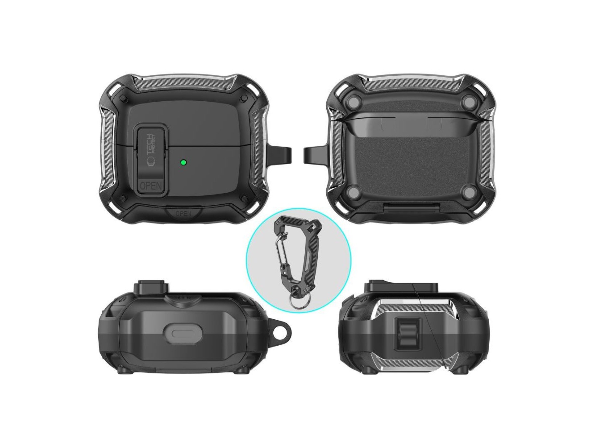 Tech-Protect Silicone Hook Case for Samsung Galaxy Buds 3 / 3 FE / 3 Pro - Black