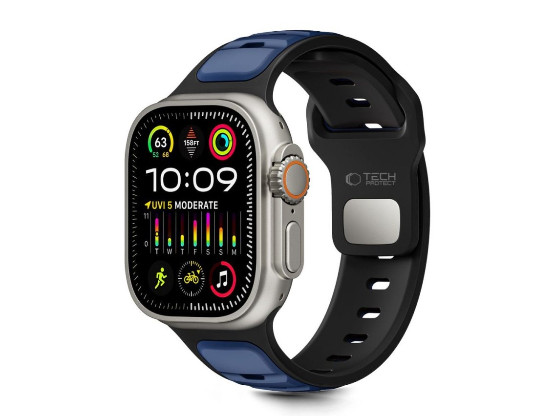 Tech-Protect IconBand Line Strap for Apple Watch 44 / 45 / 46 / 49 mm - Black and Navy Blue