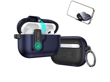 Capa Tech-Protect Slim Hook para AirPods Pro 3 - Azul Marinho