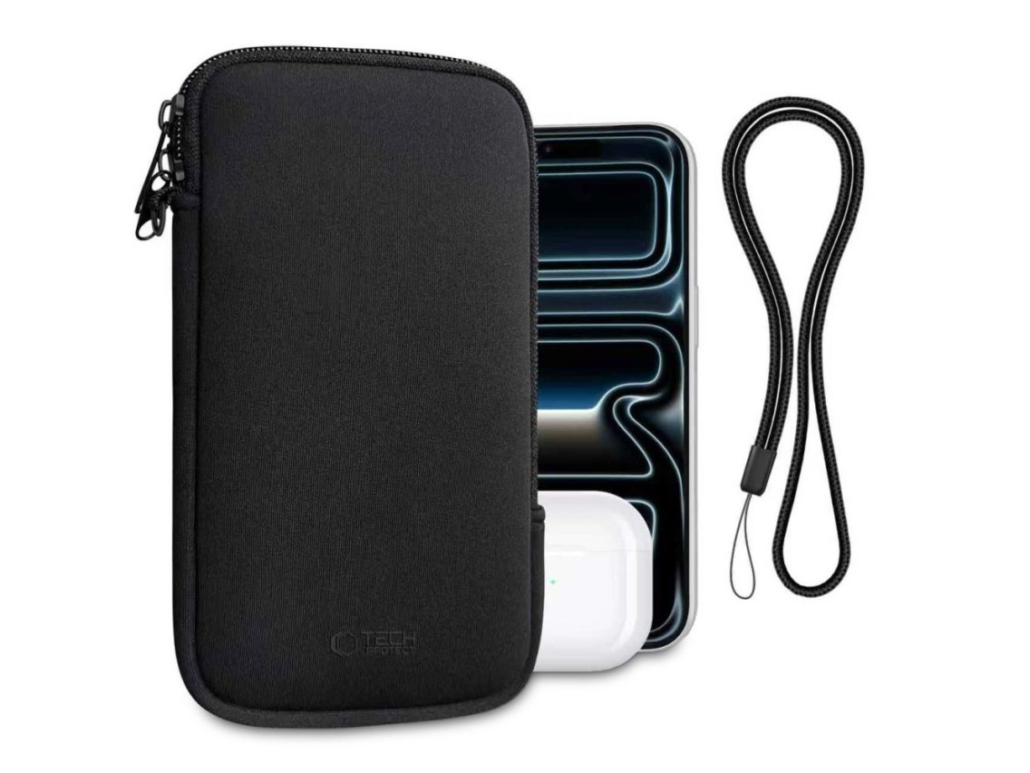 Capa Tech-Protect SM70 para smartphones de 6,0" a 7,2" - preta