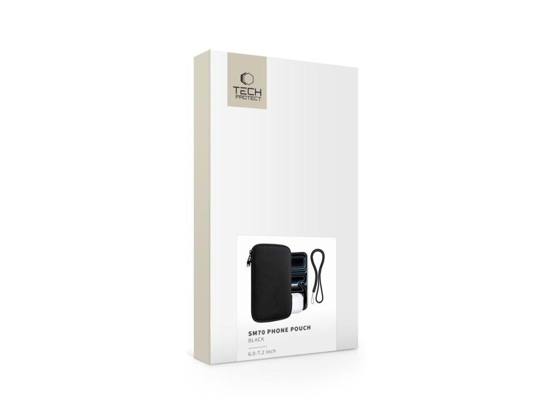 Capa Tech-Protect SM70 para smartphones de 6,0" a 7,2" - preta