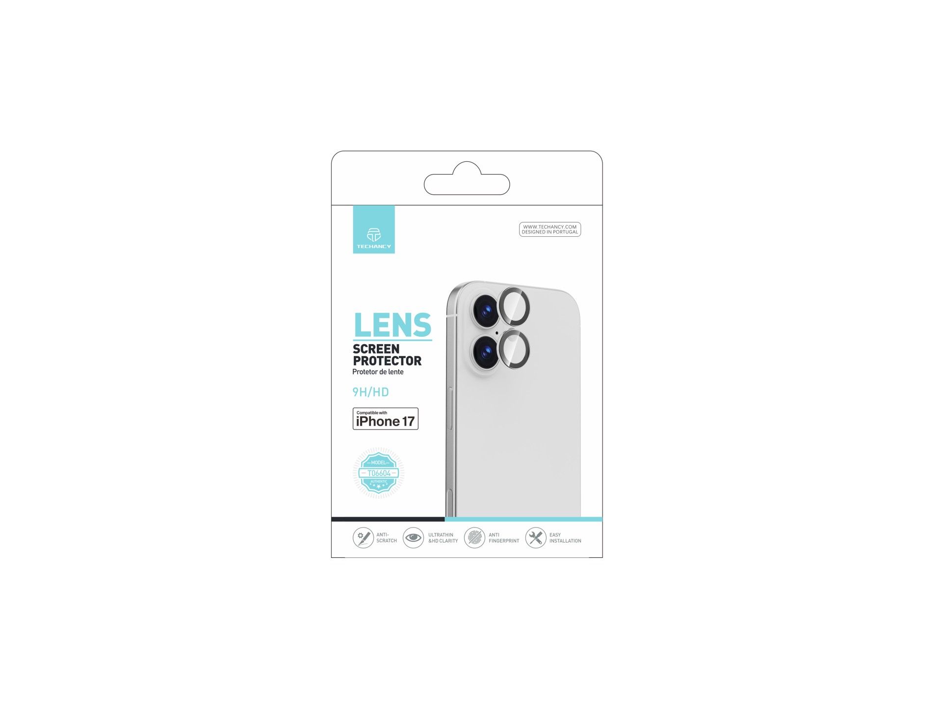 Techancy Lens Protector for iPhone 17 TO6004 9H Ultra Thin High Definition Anti-Scratch Anti-Fingerp