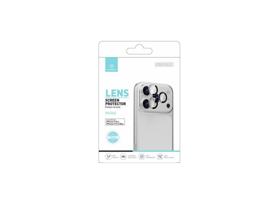 Protector de lente Techancy para iPhone 17 Pro y 17 Pro Max TO6004 9H Ultrafino Alta Definición Anti