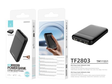 Techancy Mini Power Bank 5000mAh TF2803 10W Carregamento Rapido Compacto Protecao Inteligente para T