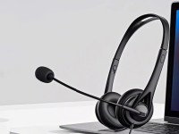 Techancy Auricular Binaural com Fio 3.5mm TH5233 com Microfone Cancelamento de Ruido para Call Cente Techancy Auricular Binaural com Fio 3.5mm TH5233 com Microfone Cancelamento de Ruido para Call Cente