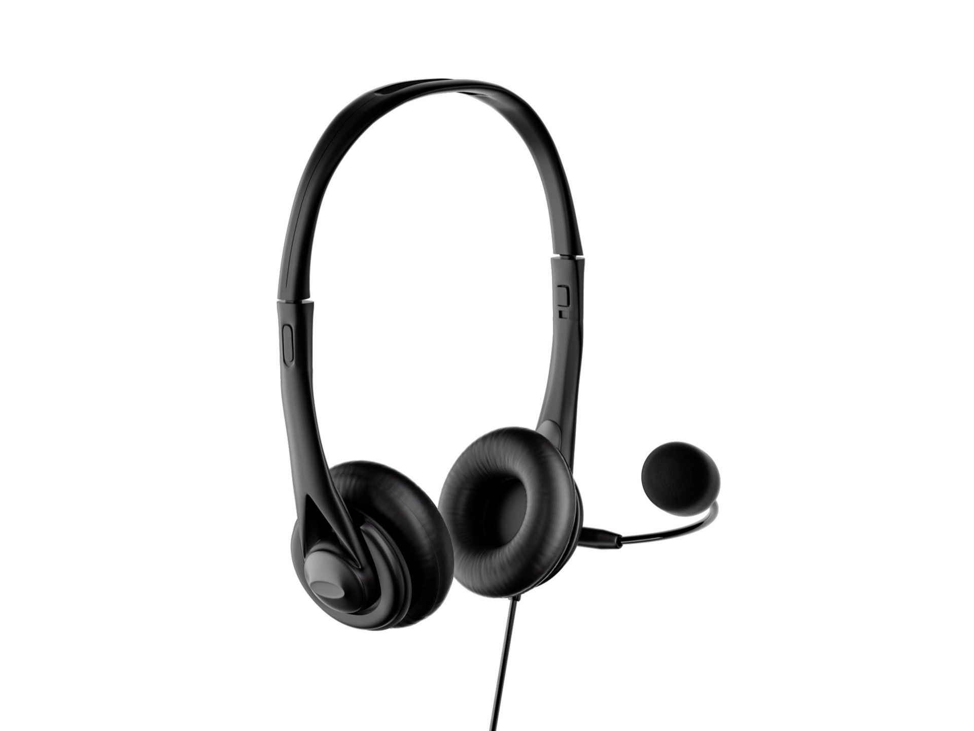 Techancy Auricular Binaural com Fio 3.5mm TH5233 com Microfone Cancelamento de Ruido para Call Cente