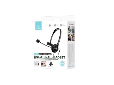Techancy Auricular Unilateral com Fio 3.5mm TH5232 com Microfone Cancelamento de Ruido para Call Cen