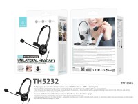 Techancy Auricular Unilateral com Fio 3.5mm TH5232 com Microfone Cancelamento de Ruido para Call Cen Techancy Auricular Unilateral com Fio 3.5mm TH5232 com Microfone Cancelamento de Ruido para Call Cen