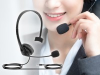 Techancy Auricular Unilateral com Fio 3.5mm TH5232 com Microfone Cancelamento de Ruido para Call Cen Techancy Auricular Unilateral com Fio 3.5mm TH5232 com Microfone Cancelamento de Ruido para Call Cen