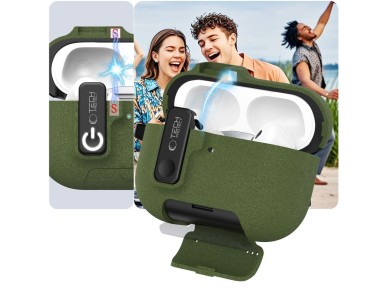 Funda Tech-Protect Slim Hook para AirPods Pro 3 - Verde
