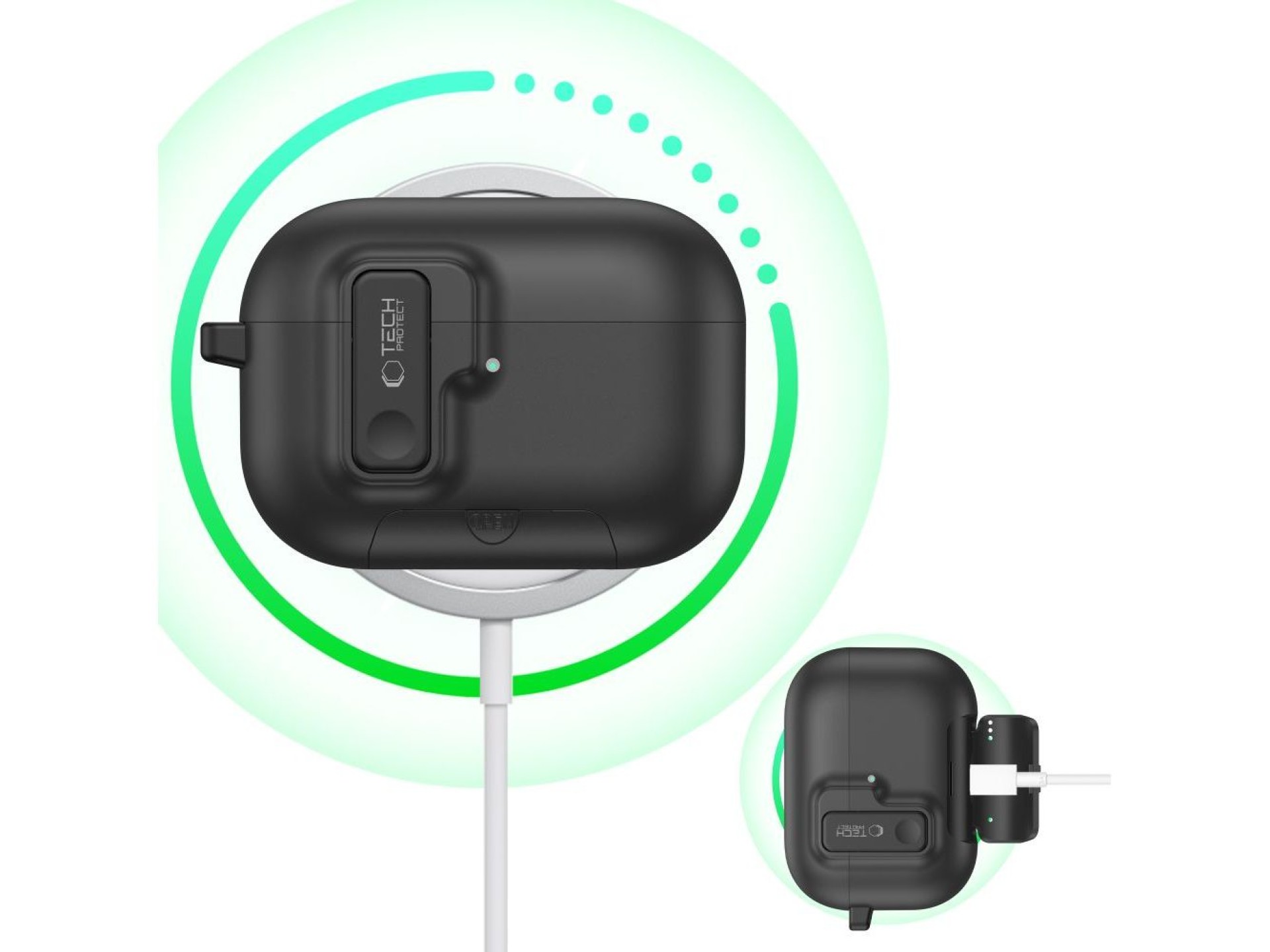 Funda Tech-Protect Slim Hook para AirPods Pro 3 - Negra