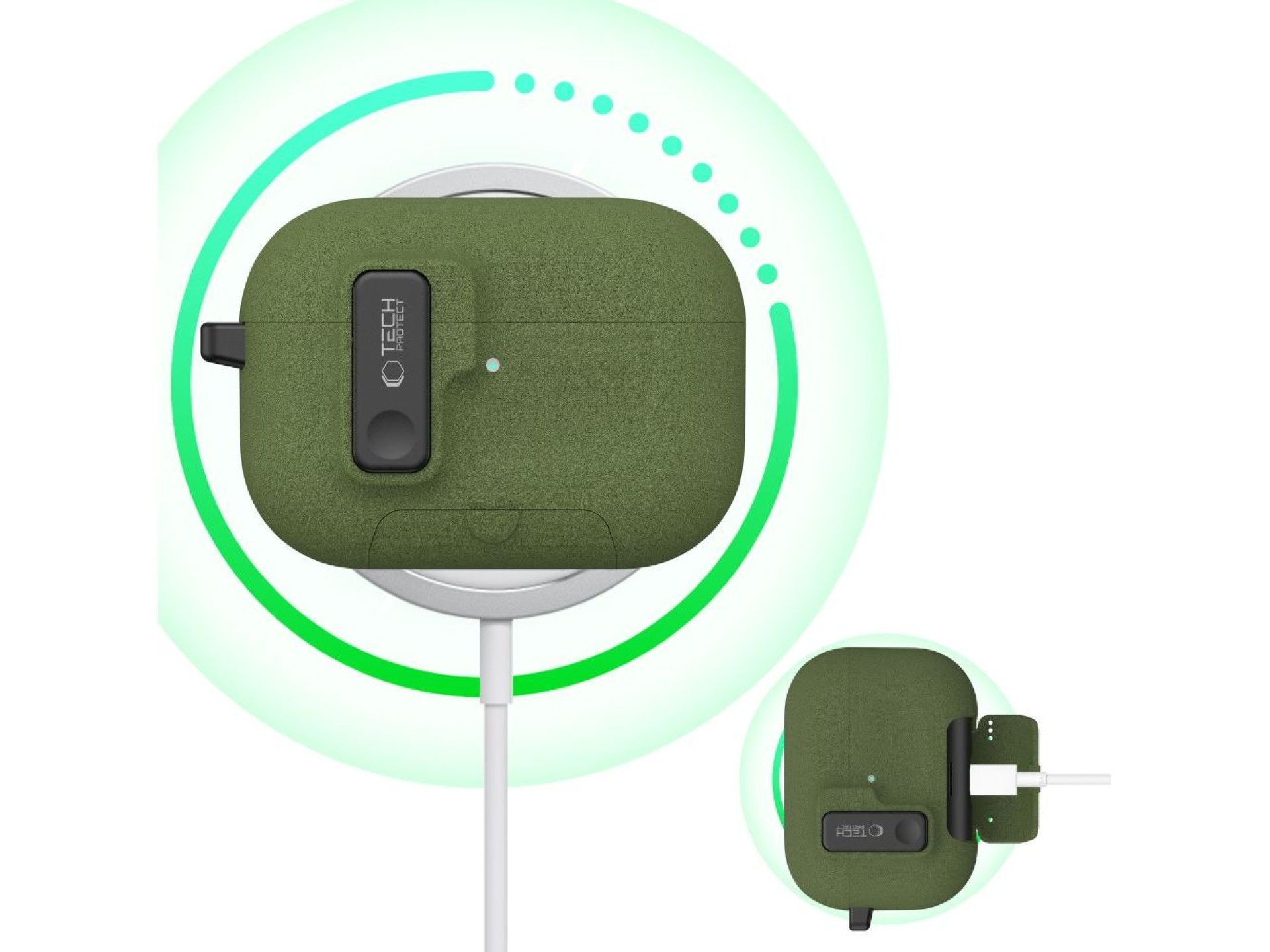 Capa Tech-Protect Slim Hook para AirPods Pro 3 - Verde