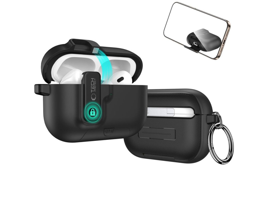 Funda Tech-Protect Slim Hook para AirPods Pro 3 - Negra