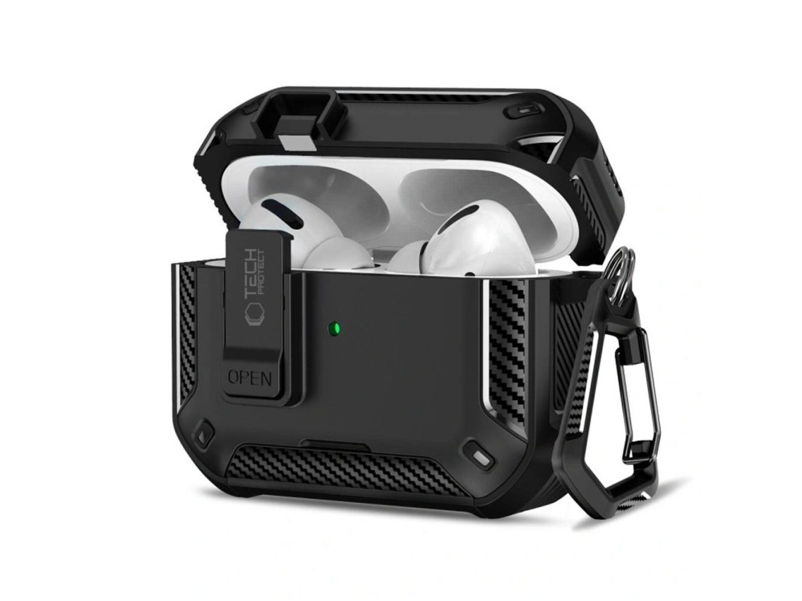 Capa Tech-Protect Carbonox MagSafe para AirPods Pro - preta