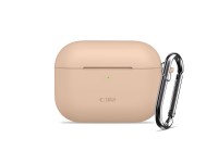 Capa de silicone com gancho Tech-Protect para AirPods Pro - Bege Capa de silicone com gancho Tech-Protect para AirPods Pro - Bege