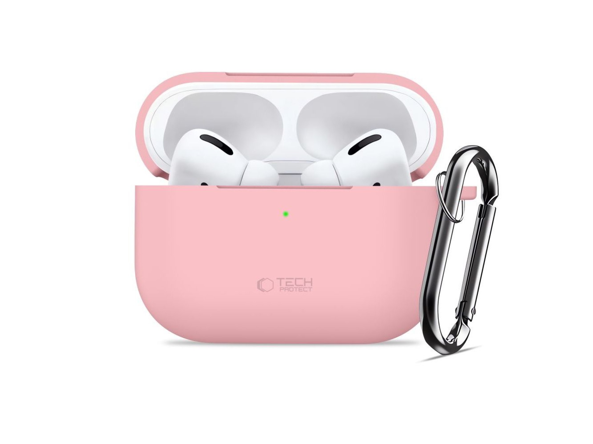 Funda protectora de silicona Tech-Protect con gancho para AirPods Pro - Rosa